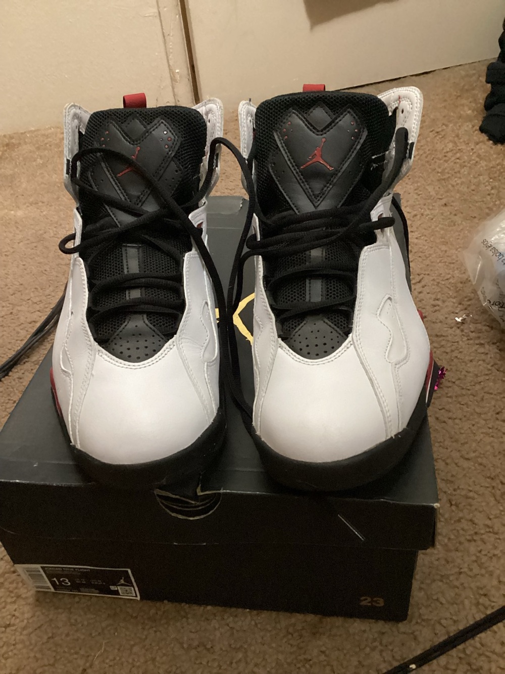 Jordan Retro White Black Red Basketball Shoes